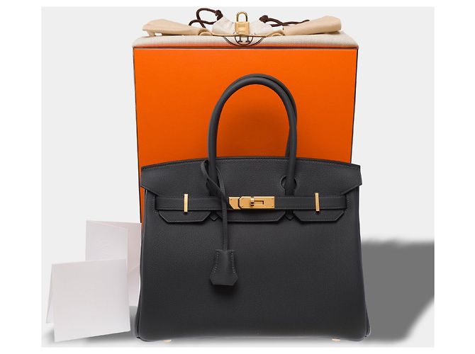Hermès HERMES Birkin 30 Tasche aus grauem Leder - 104034 - Ansicht 2