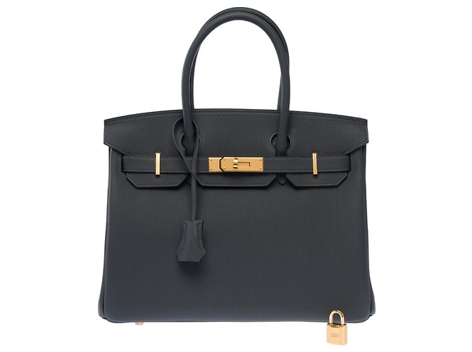 Hermès HERMES Birkin 30 Tasche aus grauem Leder - 104034 - Ansicht 3