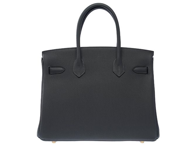 Hermès HERMES Birkin 30 Tasche aus grauem Leder - 104034 - Ansicht 4