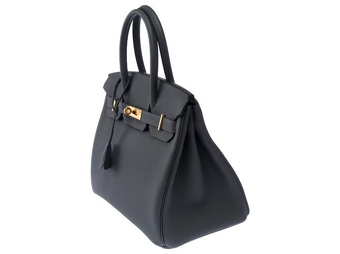 Hermès HERMES Birkin 30 Tasche aus grauem Leder - 104034 - Ansicht 5
