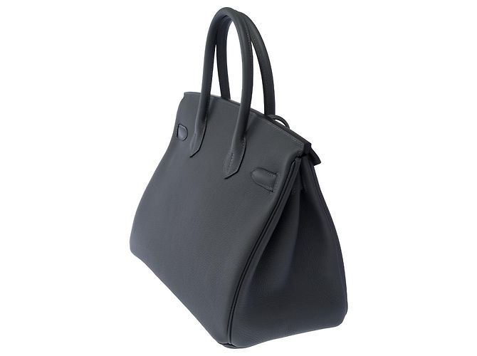 Hermès HERMES Birkin 30 Tasche aus grauem Leder - 104034 - Ansicht 6