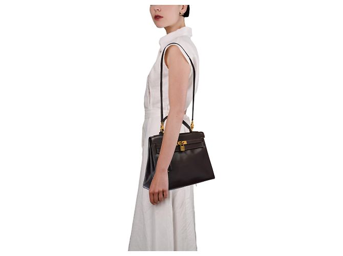 Hermès Borsa HERMES Kelly 32 in Pelle Marrone - 104021 - vista 12