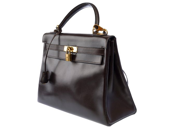 Hermès Borsa HERMES Kelly 32 in Pelle Marrone - 104021 - vista 4