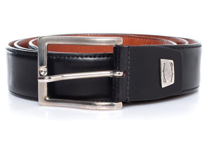 Santoni, Cinturón de cuero negro - vista 3