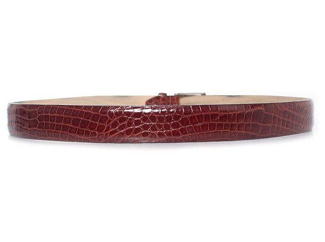Santoni, Cinturón de piel de cocodrilo marrón - vista 2