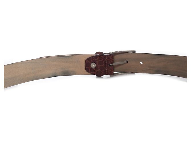 Santoni, Cinturón de piel de cocodrilo marrón - vista 5