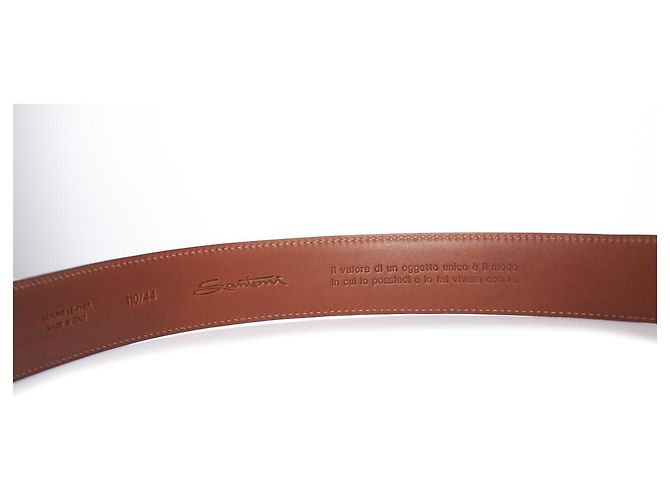 Santoni, Gürtel aus strukturiertem braunem Wildleder - Ansicht 6