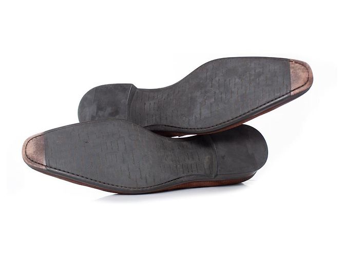 Santoni, mocassini penny in camoscio texturizzato marrone - vista 7