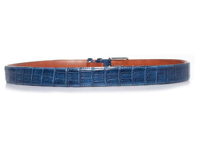 Santoni, Cinturón de piel de aligátor azul - vista 2