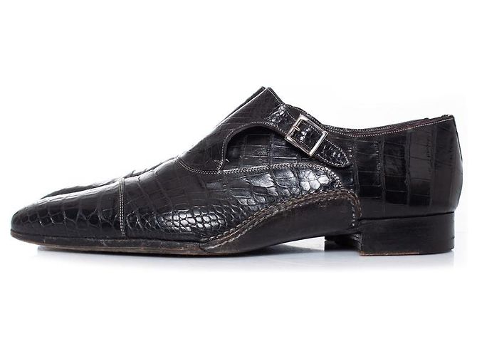 Santoni, scarpe in alligatore Black Edward 9156 - vista 2