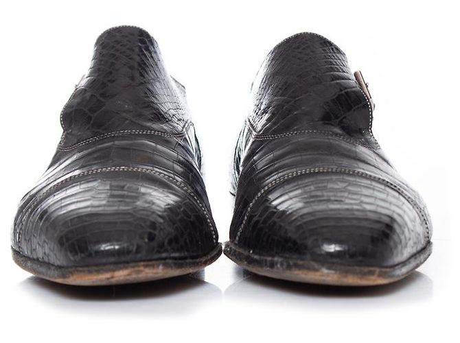 Santoni, scarpe in alligatore Black Edward 9156 - vista 5