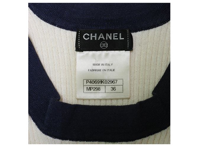 Chanel Abito Top in Maglia senza Maniche Blu Navy - vista 3