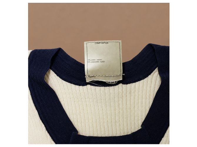 Chanel Abito Top in Maglia senza Maniche Blu Navy - vista 4
