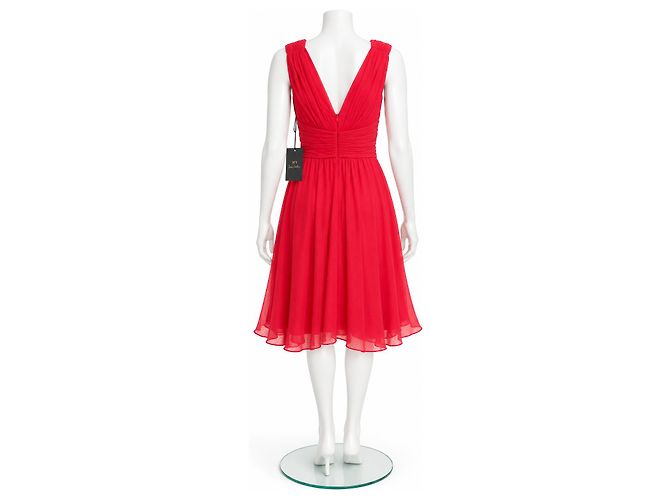 Vestido de cóctel de gasa rojo Vera Wang - vista 4