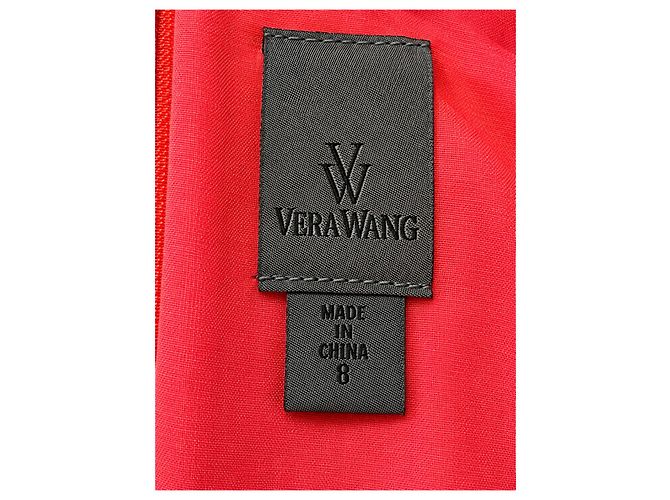 Vestido de cóctel de gasa rojo Vera Wang - vista 6