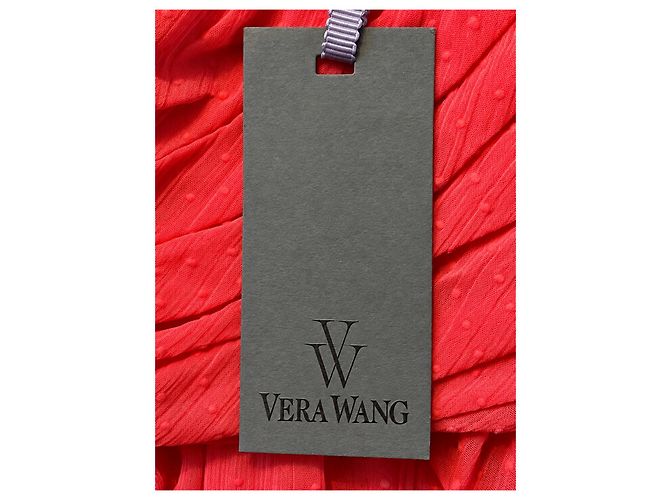 Vestido de cóctel de gasa rojo Vera Wang - vista 7