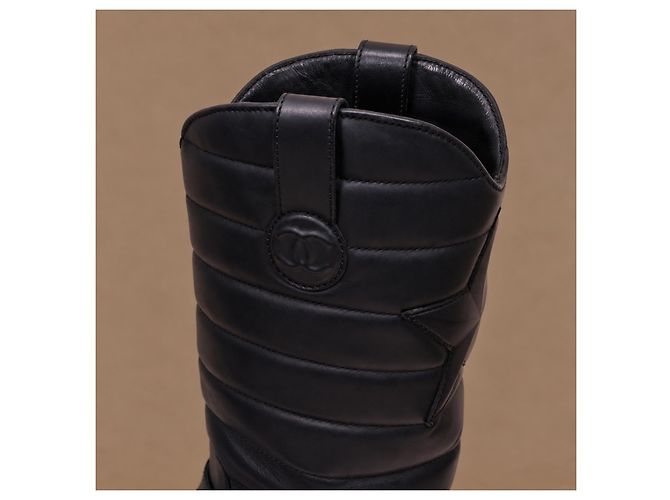 Stivali Chanel Dallas Pelle Blu Navy Stelle - vista 13