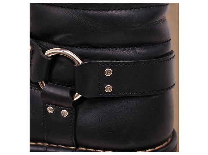 Stivali Chanel Dallas Pelle Blu Navy Stelle - vista 14