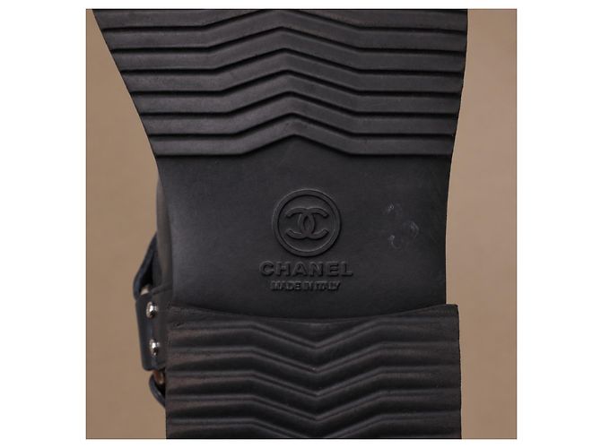 Stivali Chanel Dallas Pelle Blu Navy Stelle - vista 18