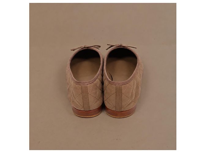 Chanel Classic Ballerinas aus gestepptem Leder Etoupe - Ansicht 5