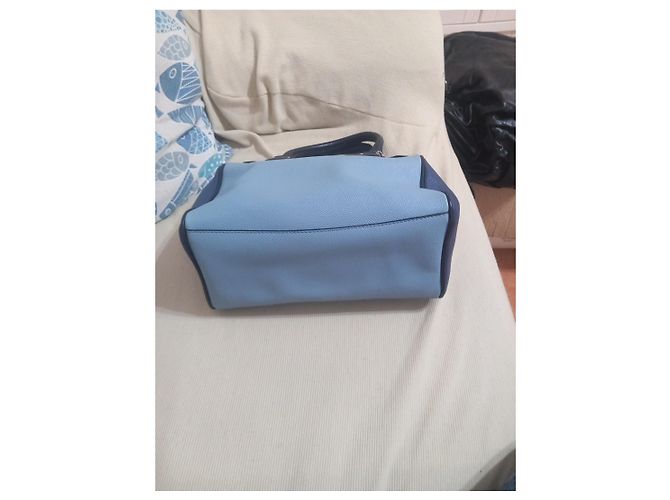Borsa Coach in pelle blu e azzurro - vista 10