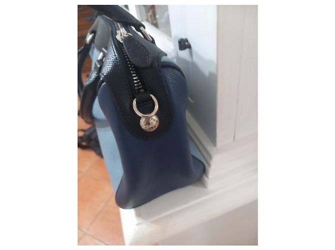 Borsa Coach in pelle blu e azzurro - vista 4