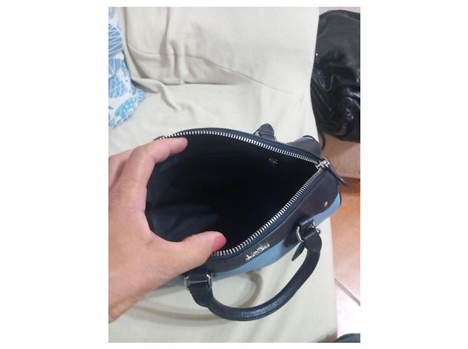 Borsa Coach in pelle blu e azzurro - vista 5