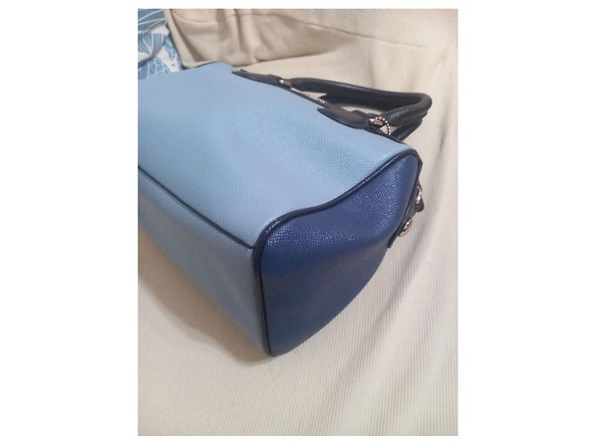 Borsa Coach in pelle blu e azzurro - vista 9