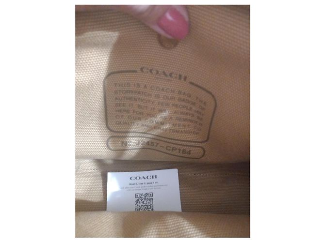 Borsa Coach Cargo Tote 26 in tela color cammello - vista 6