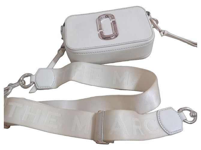 Marc Jacobs Borsa a tracolla The Snapshot in pelle bianca - vista 2