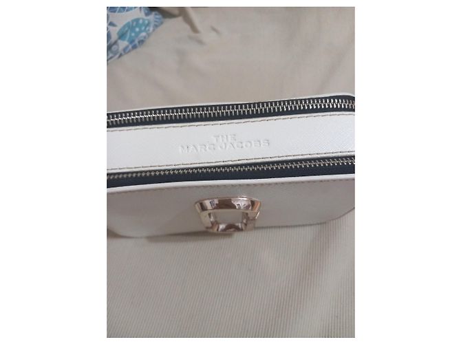 Marc Jacobs Borsa a tracolla The Snapshot in pelle bianca - vista 3