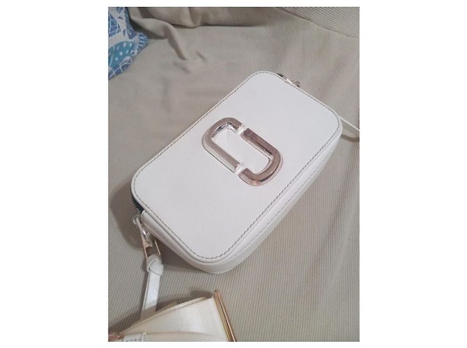 Marc Jacobs Borsa a tracolla The Snapshot in pelle bianca - vista 8
