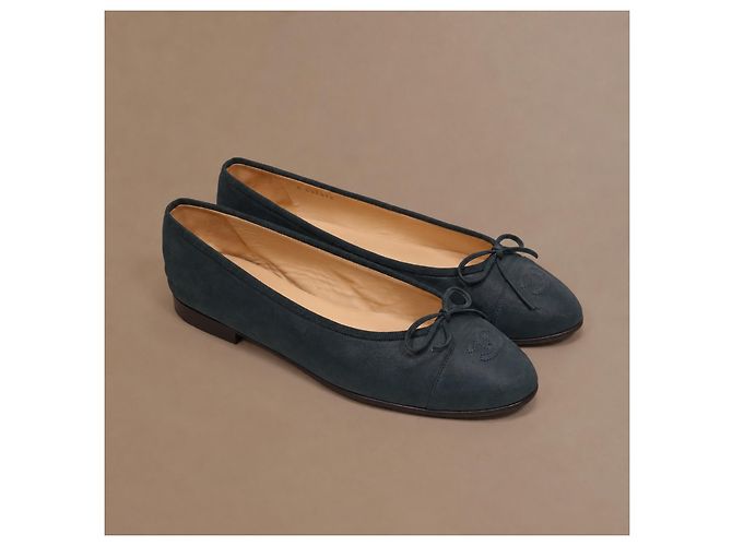 Bailarinas Chanel de ante verde oscuro - vista 4