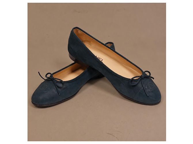 Bailarinas Chanel de ante verde oscuro - vista 9