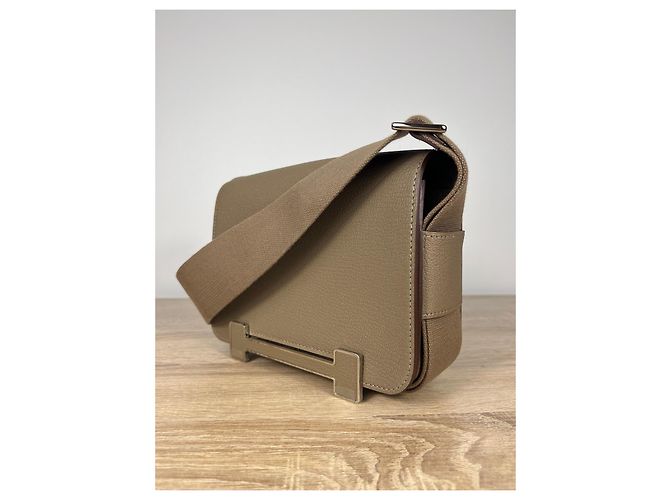 Hermès Borsa a Tracolla Geta Pelle Grana Taupe - vista 2