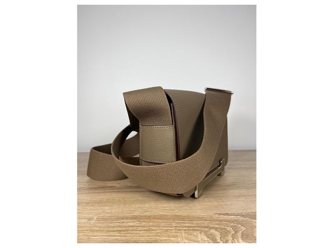Hermès Borsa a Tracolla Geta Pelle Grana Taupe - vista 3