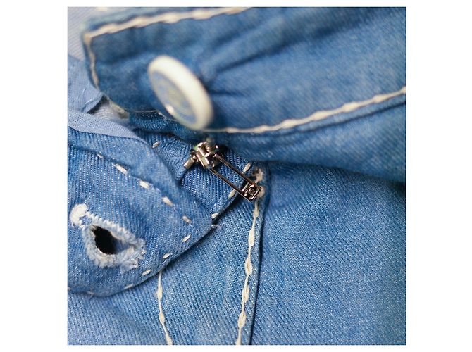 Chanel Runway Wide Leg Jeans Denim Azul - vista 17