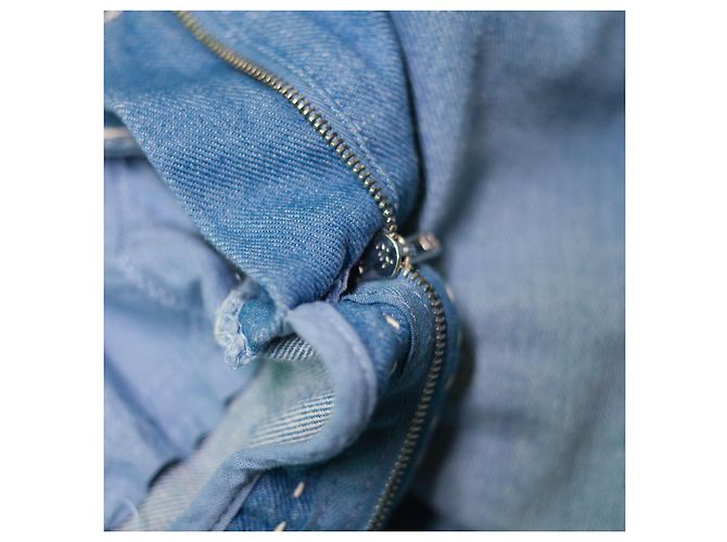 Chanel Runway Wide Leg Jeans Denim Azul - vista 18