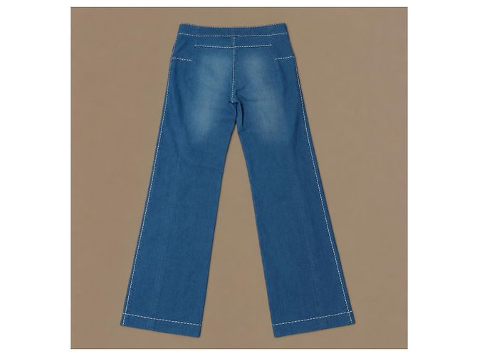 Chanel Runway Wide Leg Jeans Denim Azul - vista 3