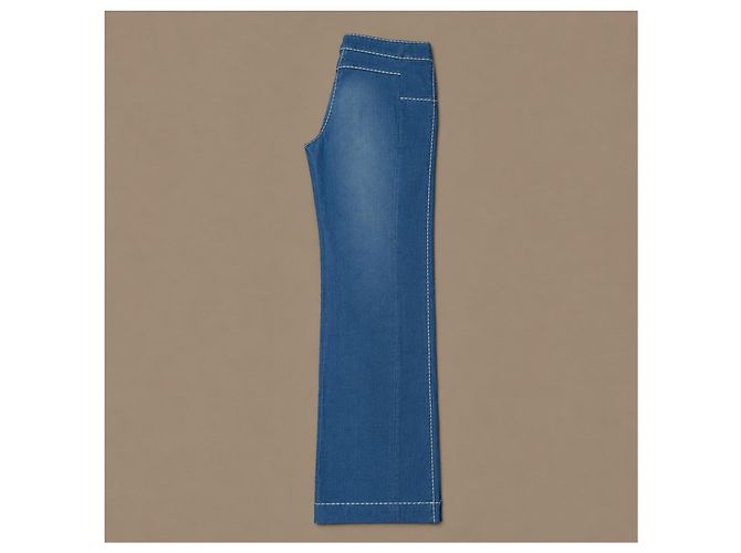 Chanel Runway Wide Leg Jeans Denim Azul - vista 4