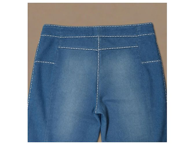 Chanel Runway Wide Leg Jeans Denim Azul - vista 6