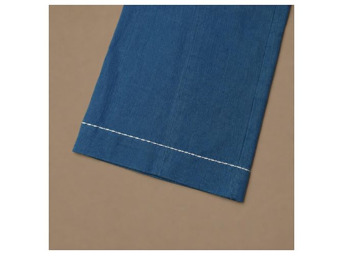 Chanel Runway Wide Leg Jeans Denim Azul - vista 7