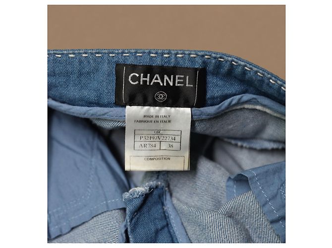 Chanel Runway Wide Leg Jeans Denim Azul - vista 9