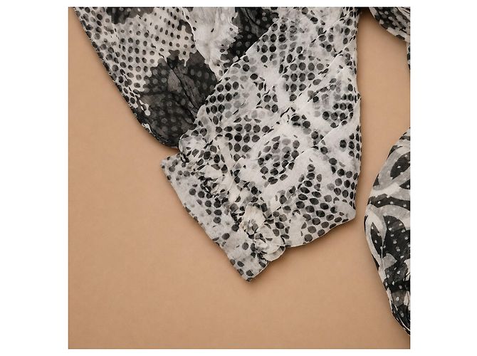 Vestido Chanel Lion gola halter em seda com lenço - vista 7