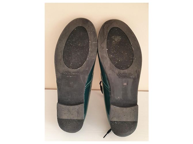 Dolce & Gabbana Scarpe stringate in pelle verniciata verde - vista 2
