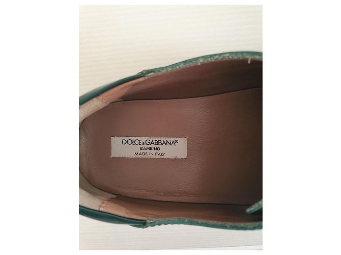 Dolce & Gabbana Scarpe stringate in pelle verniciata verde - vista 4