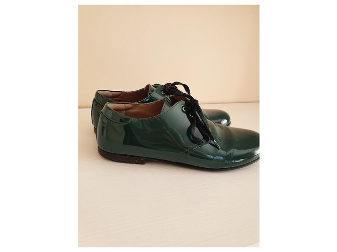 Dolce & Gabbana Scarpe stringate in pelle verniciata verde - vista 6