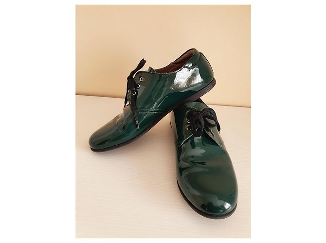Dolce & Gabbana Scarpe stringate in pelle verniciata verde - vista 7