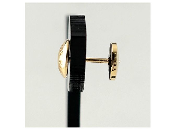 Boucles d'oreilles puces Louis Vuitton en or jaune 18K - vue 2