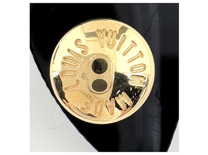 Boucles d'oreilles puces Louis Vuitton en or jaune 18K - vue 3